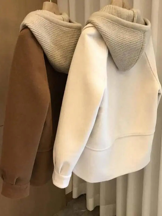 Korean-Style Women's Oversized Woolen Coat – Loose-Fit Autumn & Winter Long Coat, Plus Size Outerwear with Elegant High-End Fashion Look