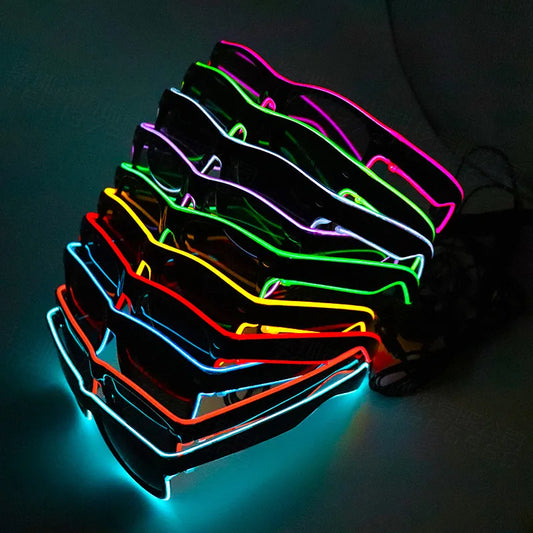 Gafas LED de neón – Gafas de sol luminosas intermitentes para festivales, raves y cosplay