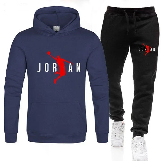 Conjunto deportivo de 2 piezas para hombre – Sudadera con capucha y pantalón de chándal, atuendo informal, ropa deportiva de moda para otoño e invierno, traje para correr S-3XL