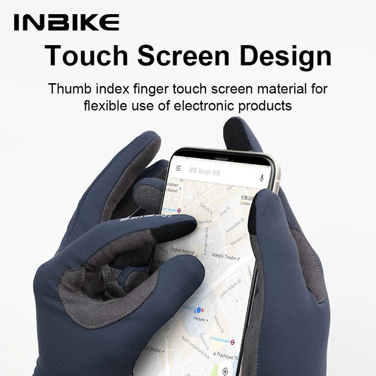 Guantes de ciclismo INBIKE 2024 – Guantes de bici de forro polar con dedos completos y acolchado de gel para hombre, accesorios de invierno con pantalla táctil para ciclismo de carretera y MTB