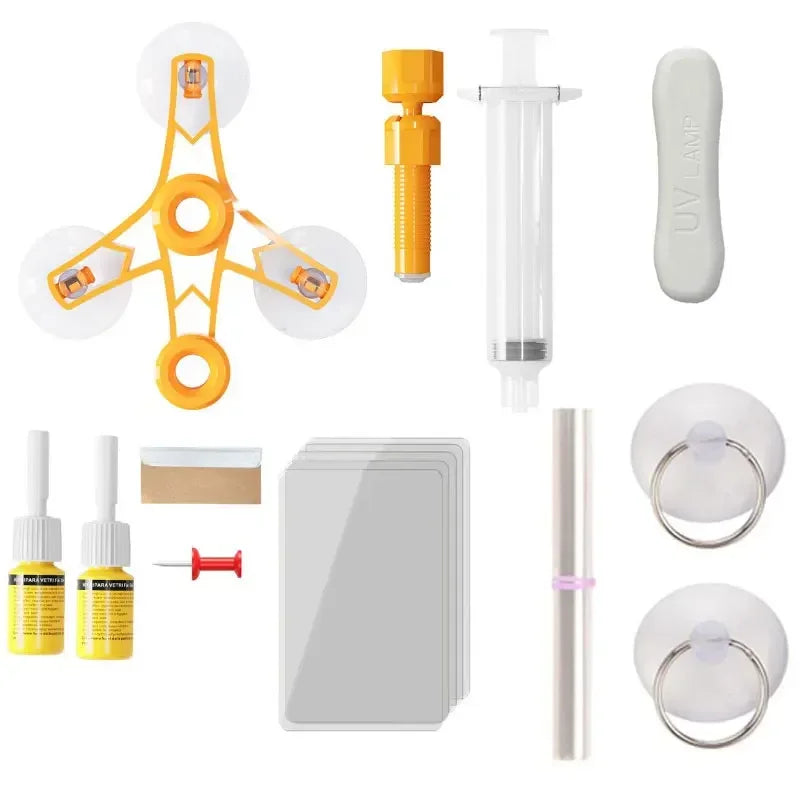 Kit de reparación de grietas para parabrisas – Resina reparadora de chips y grietas de cristales para parabrisas, pantallas y mantenimiento de cristales de automóviles