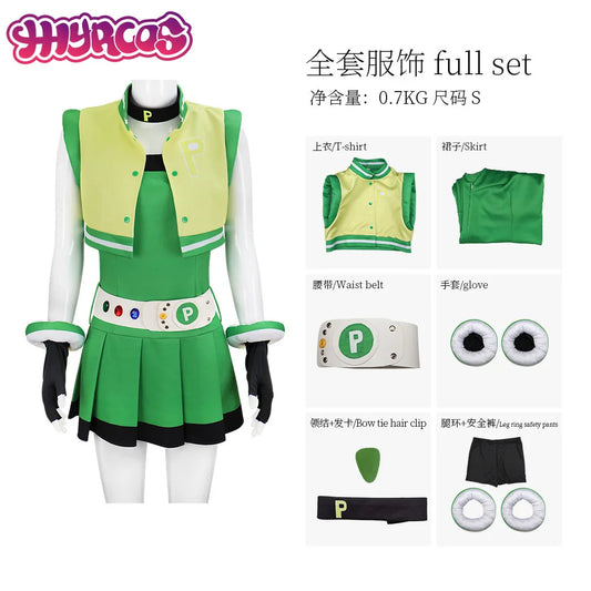 Costume de cosplay des Super Nanas – Ensemble complet Belle / Rebelle / Bulle Robe d'Halloween avec ceinture