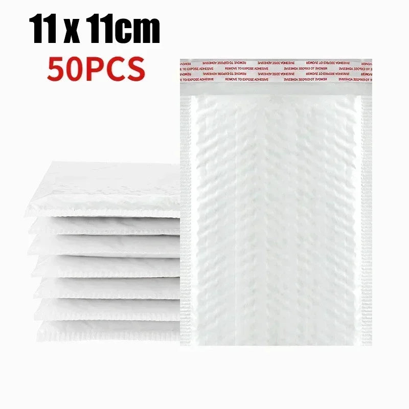 Sobres de burbujas blancos – Sobres de envío acolchados impermeables con autocierre, bolsas de embalaje de burbujas gruesas para envíos seguros (11/15/23 cm)