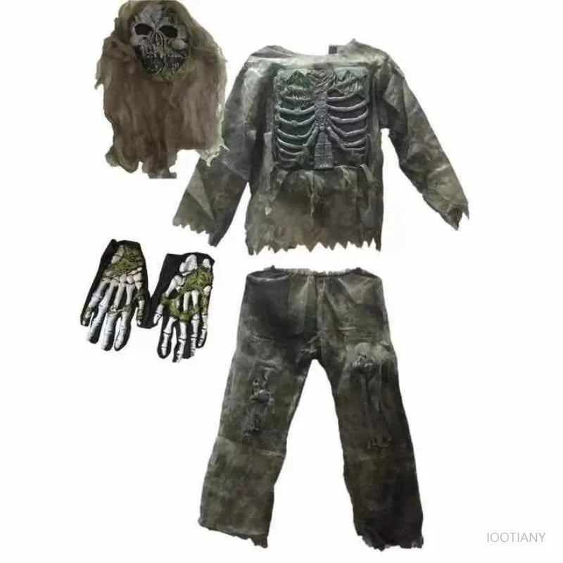 Halloween Zombie Skeleton Costume – Scary Living Dead Monster Outfit for Kids & Adults, Spooky Halloween Party & Dress-Up Costume