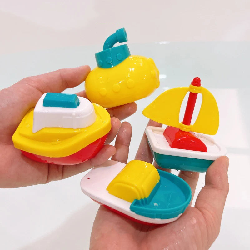 Baby Bath Toys Soft Rubber Floating Car, Boat & Plane Water Squeeze Toys for Toddlers