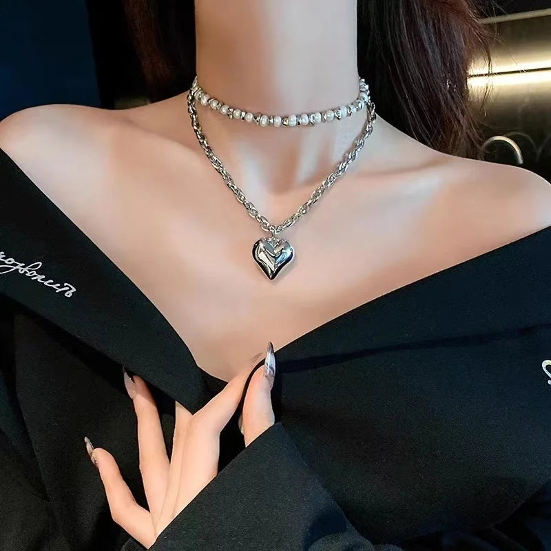 Nuevo collar gargantilla de perlas barrocas para mujer, lujoso, para bodas, fiestas, collar de cuentas de tres capas, torques, regalo de joyería de moda para damas