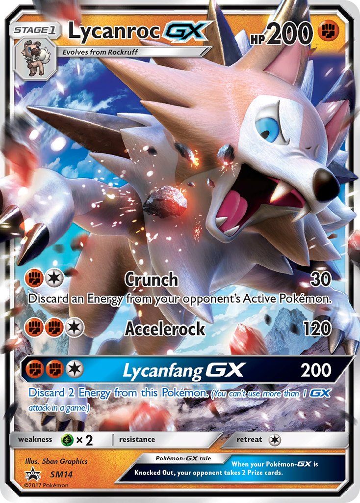 Lycanroc GX #SM14 SM Black Star Promo 2017 Casi Nuevo
