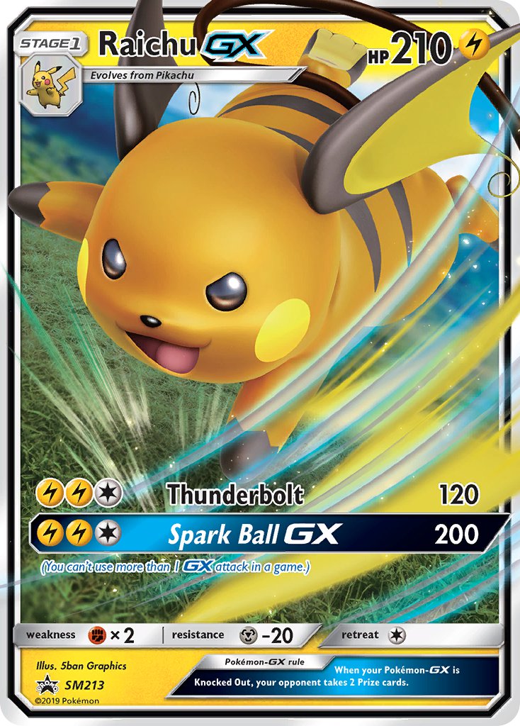 Raichu GX #SM213 SM Black Star Promo 2019 Near Mint