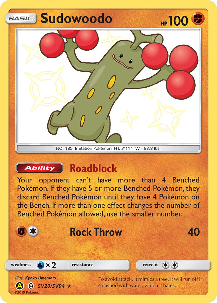 Sudowoodo 2019 Destinos Ocultos Destinos Ocultos #SV20/SV94 Casi Nuevo