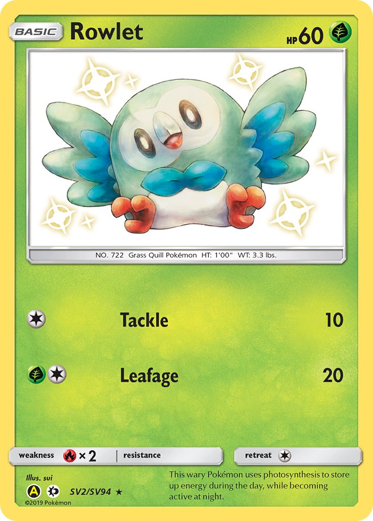 Rowlet 2019 Destinos Ocultos Destinos Ocultos #SV2/SV94 Casi Nuevo