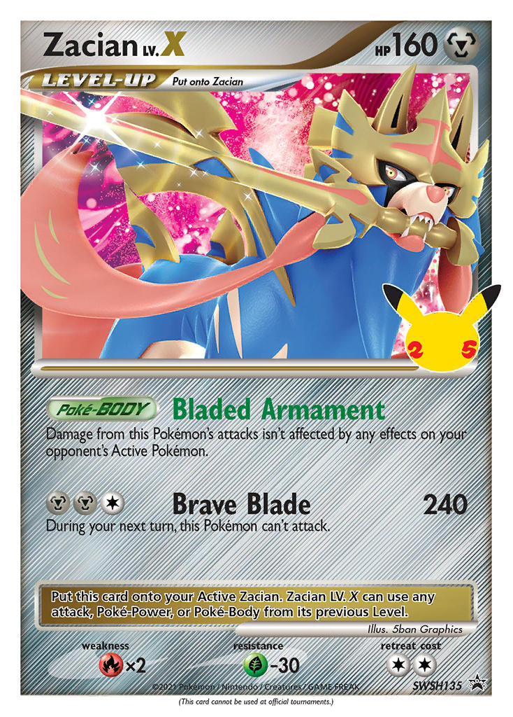 Zacian LV.X #SWSH135 SWSH Black Star Promo 2021 Near Mint
