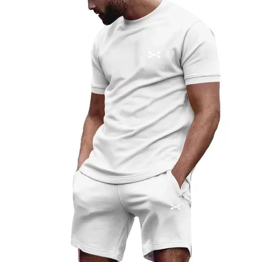 Men's Summer T-Shirt & Shorts Set – Casual 2-Piece Streetwear Outfit, Breathable Athletic Tracksuit for Everyday Wear