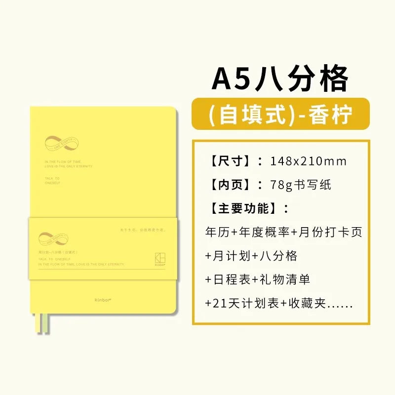 Kinbor Undated Weekly Planner – Portable Daily, Monthly & Schedule Journal Notebook
