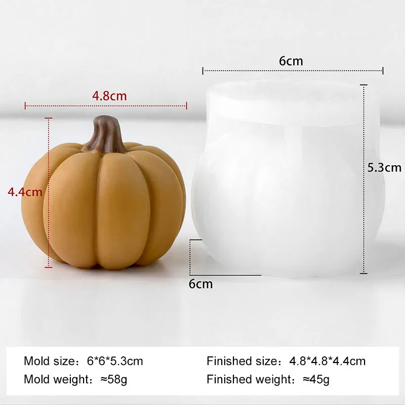 Halloween Mini Ghost Pumpkin Silicone Mold – 3D Stackable Candle Mold for DIY Soap, Resin, Plaster Crafts & Home Decor