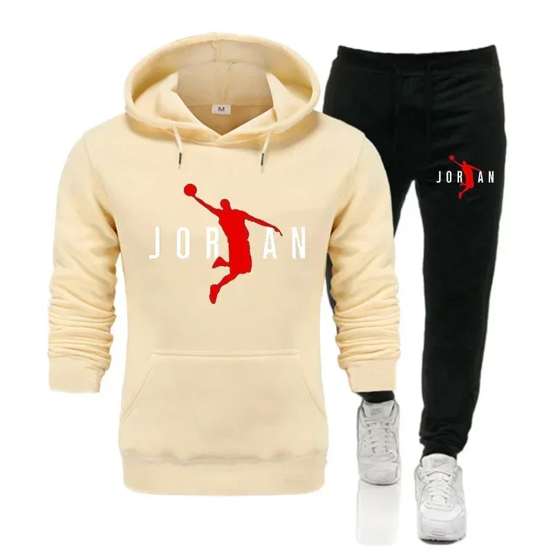 Conjunto deportivo de 2 piezas para hombre – Sudadera con capucha y pantalón de chándal, atuendo informal, ropa deportiva de moda para otoño e invierno, traje para correr S-3XL