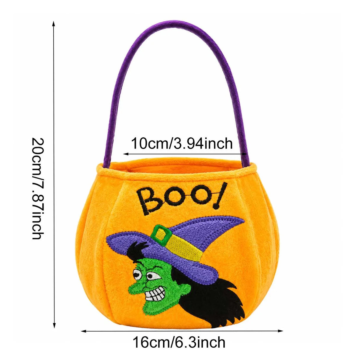 1PC Halloween Plush Candy Bag, Pumpkin Cat Vampire Witch Treat Basket, Portable Trick or Treat Tote for Kids, Halloween Party Decorations, Candy Storage and Gift Bag