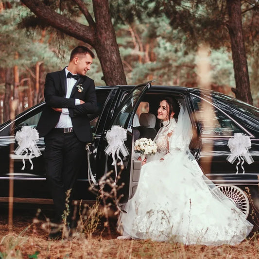 10-20 Lazos de cinta para coche de boda, decoración de envoltorio de regalo de Navidad, flores artesanales DIY, suministros para fiestas de cumpleaños, San Valentín
