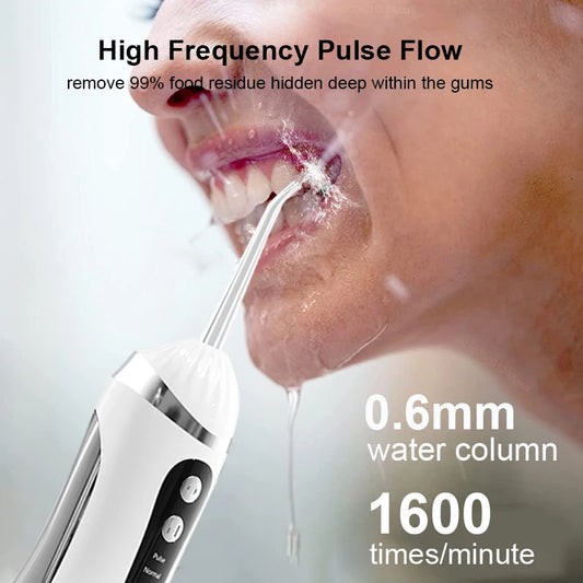 Hydropulseur Portable USB Rechargeable – Irrigateur Buccal Étanche IP65 avec 3 Modes de Nettoyage et 4 Buses