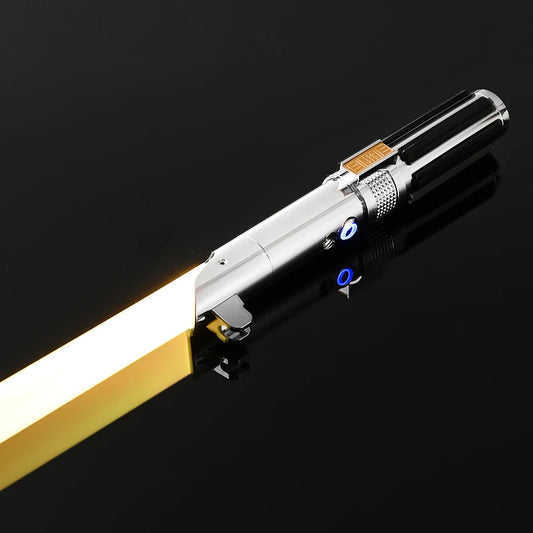Sable láser de metal RGB – Espada láser de duelo con movimiento suave, 16 colores cambiantes y 16 efectos de sonido, FOC Rave Flashing Toy Saber