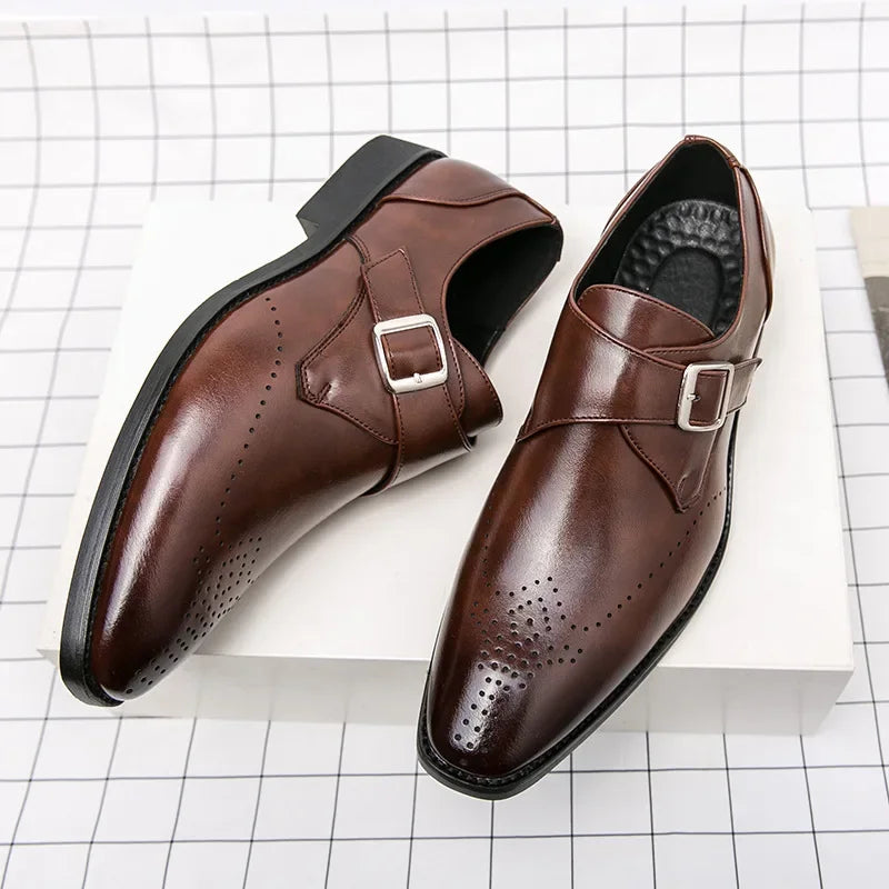 Mocasines de cuero para hombre Zapatos de vestir de negocios de lujo Zapatos sin cordones para oficina y bodas