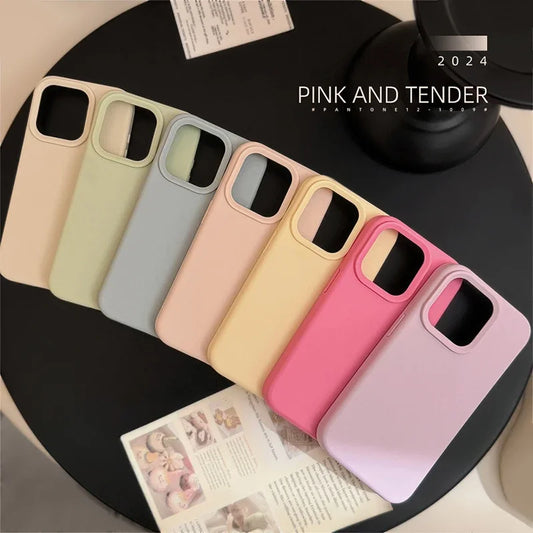 Funda de silicona para iPhone de la serie 11–17 – Cubierta trasera protectora suave al tacto