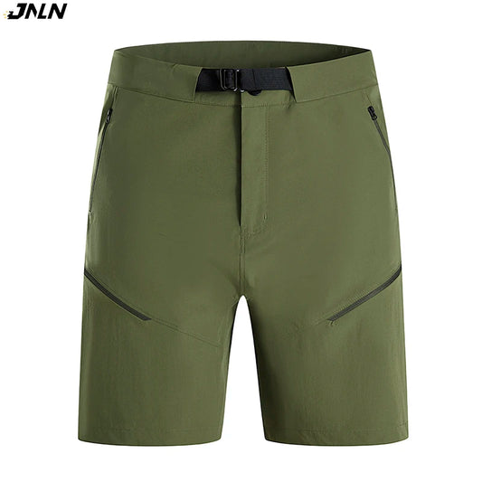JNLN Unisex Quick-Dry Hiking Shorts – Lightweight Stretch Outdoor Sports Shorts with Zippered Pockets for Camping, Trekking & Climbing