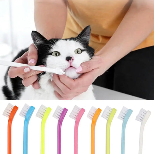 Cepillo de Dientes Suave para Perros y Gatos para Limpieza Dental, Cuidado Bucal, Mal Aliento y Limpiador de Lengua