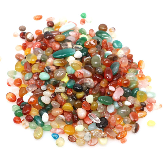 Natural Tumbled Agate Gravel – Colorful Quartz Crystal Chips & Mineral Gemstone Stones for Aquarium Decor, DIY Crafts & Home Decoration