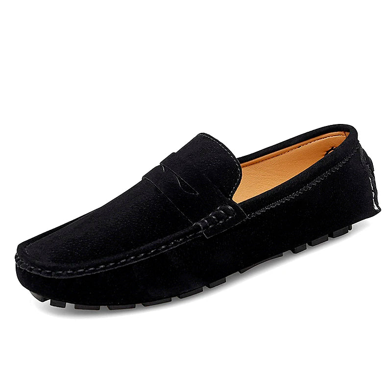 Mocassins en daim pour hommes – Chaussures de conduite décontractées classiques, Chaussures plates confortables à enfiler et Mocassins