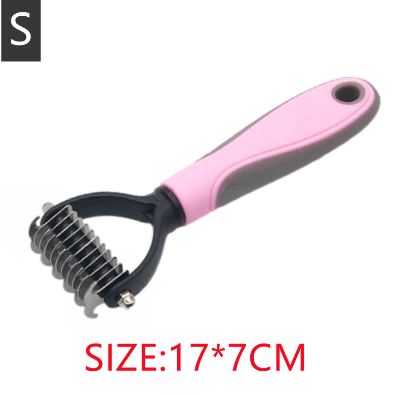 Professional Pet Deshedding Comb Dog & Cat Hair Removal Brush Fur Trimmer Grooming Tool