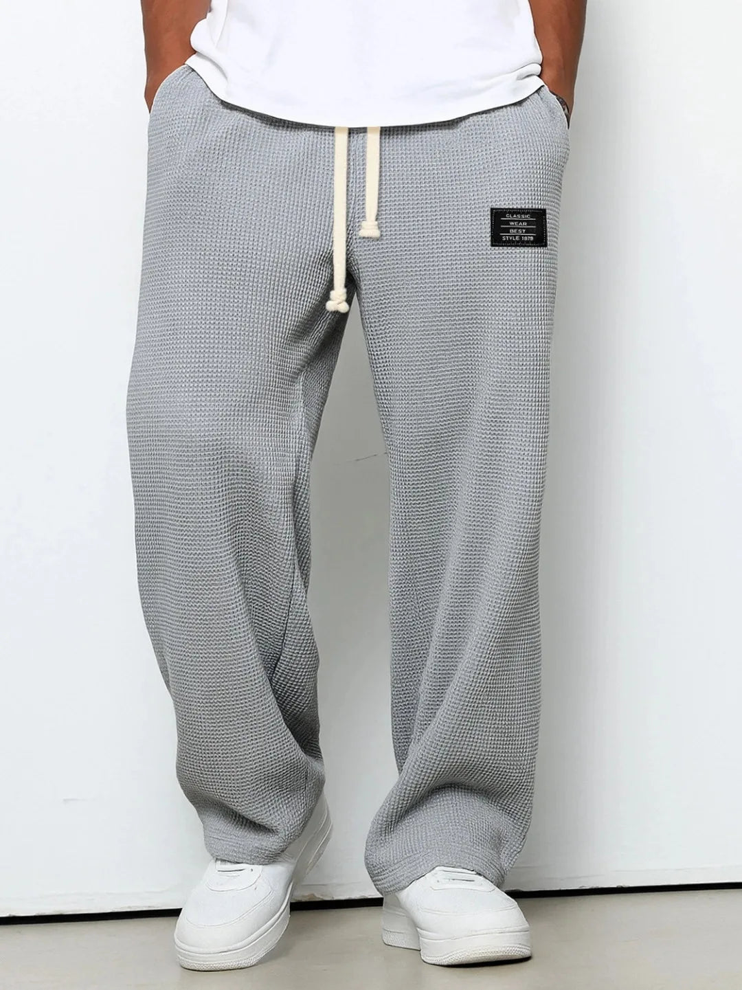 Men's 2026 Casual Straight-Leg Sweatpants – Wide-Leg Elastic Waist Sportswear Trousers for Spring & Autumn, Relaxed Everyday Pants
