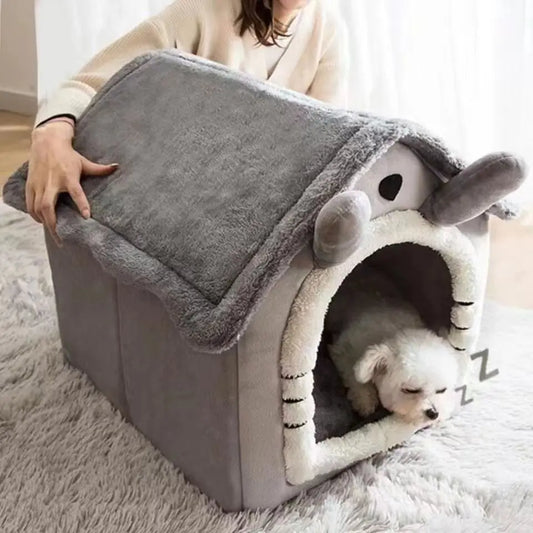 Casa Cama para Perros para Todas las Estaciones, Cama para Mascotas Desmontable y Lavable para Perros Pequeños y Gatos, Casa Cálida de Invierno para Cachorros, Caseta para Teddy