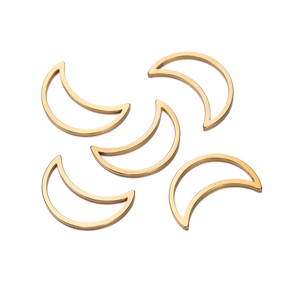 10 breloques géométriques creuses en acier inoxydable pour bijoux – Connecteurs de pendentif pour boucles d'oreilles, colliers et fabrication de bijoux