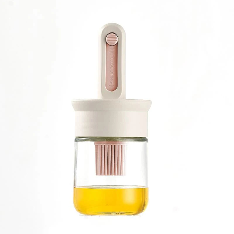 1PC Oil Dispenser Bottle with Silicone Brush – BPA-Free Heat-Resistant Oil Sprayer & Basting Brush for Baking, Cooking, BBQ & Outdoor Picnics