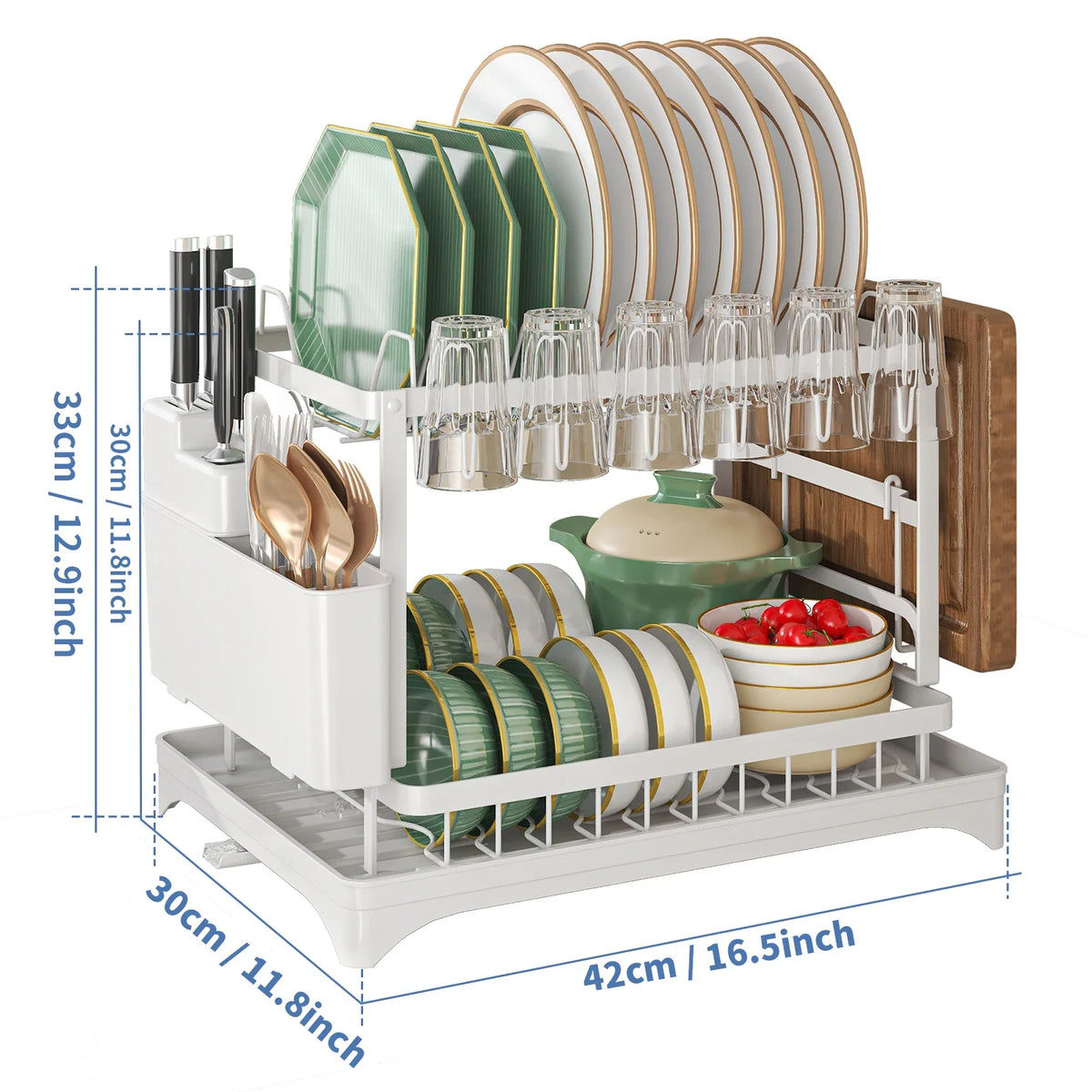 Stainless Steel Dish Drying Rack – Hygienic Residue-Free Kitchen Organizer with Premium Carbon Steel Construction, Space-Saving & Quick-Dry Design
