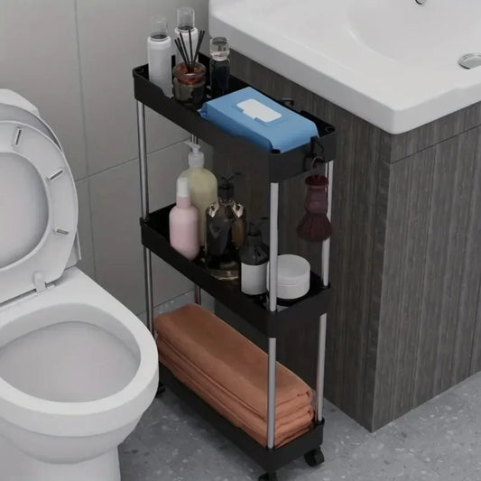 Carrito de Almacenamiento Estrecho con Ruedas – Estantería Organizadora Multicapa para Baño, Cocina y Sala de Estar