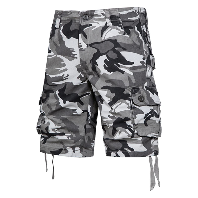 Men's Summer Camouflage Cargo Shorts – Lightweight Cotton Loose-Fit Utility Shorts, Casual Workwear & Beach Pants for Everyday Outdoor Wear