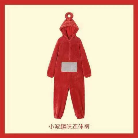 Teletubbies Inspired Adult Cosplay Pajamas – Tinky Winky / Laa-Laa / Po Soft Long Sleeve Onesie Costume (4 Colors)