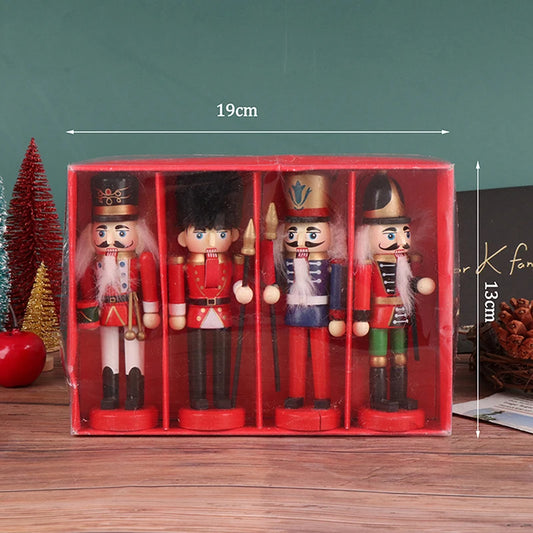 13CM Nutcracker Puppet Soldier Ornament – Cartoon Band Soldier Doll Christmas Pendant for Desktop, Table & Home Holiday Decor