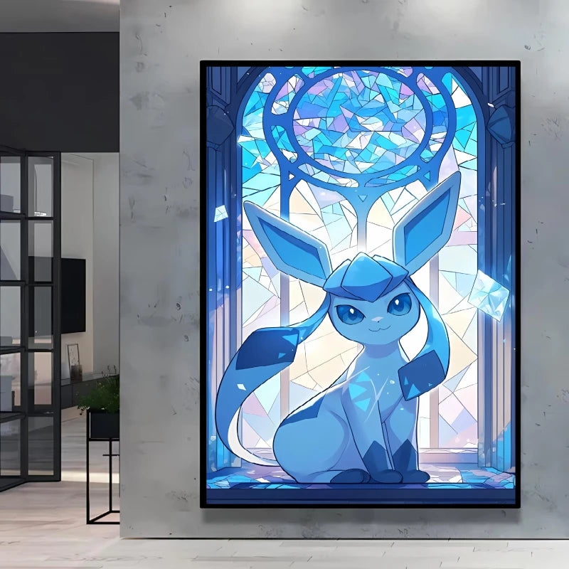 Pokémon Bulbasaur & Pikachu Canvas Wall Art – Bright Garden Themed Cartoon Home Living Room Decor