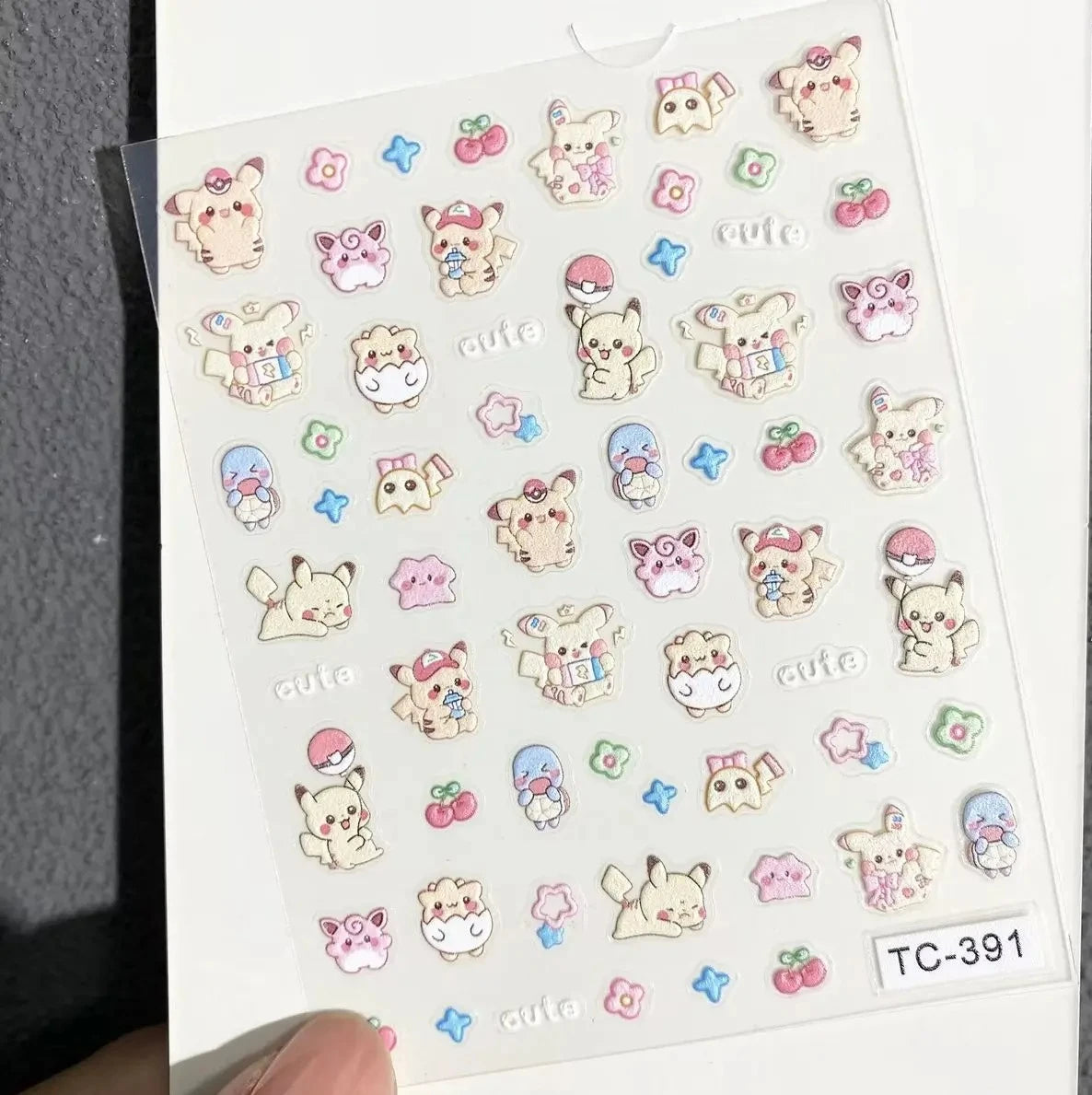 Pegatinas de uñas 5D en relieve | Calcomanías de uñas estilo anime para decoración de fundas de teléfono y tazas DIY