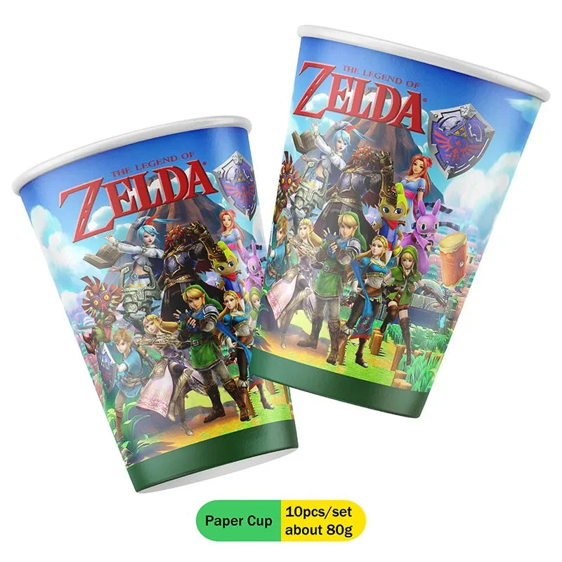 The Legend of Zelda Party Decorations Set – Disposable Tableware Birthday Party Supplies for Kids, Boys, Baby Shower & Gift Toys