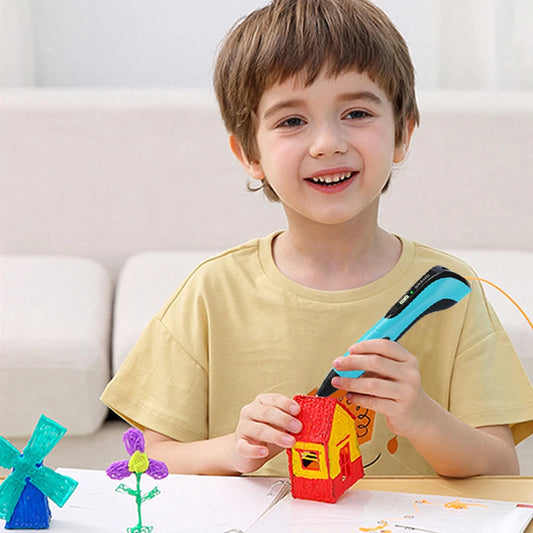 Lápiz 3D para niños – Lápiz de dibujo DIY recargable con juego de filamento PLA para manualidades creativas