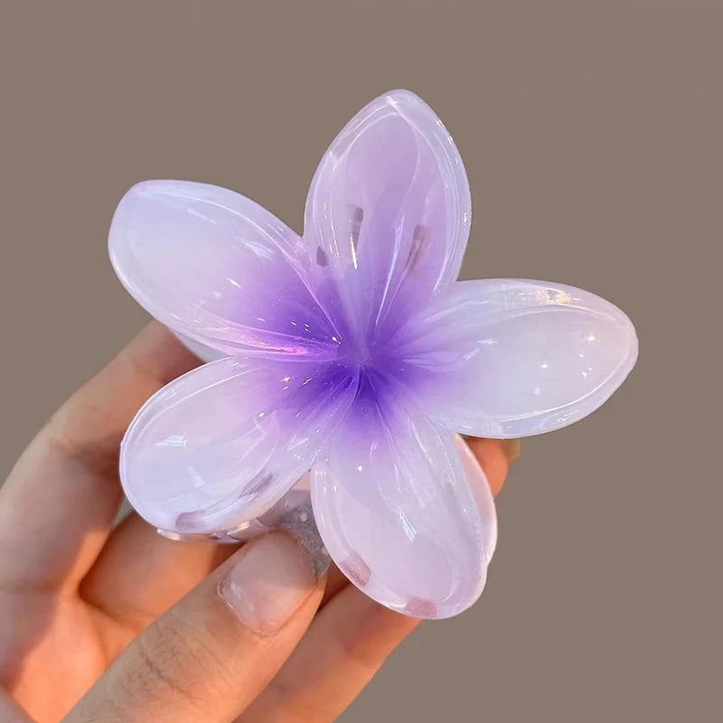 Pinzas de pelo hawaianas con diseño floral degradado – Pasadores grandes florales tropicales para mujer | Accesorios de moda para el pelo para vacaciones en la playa