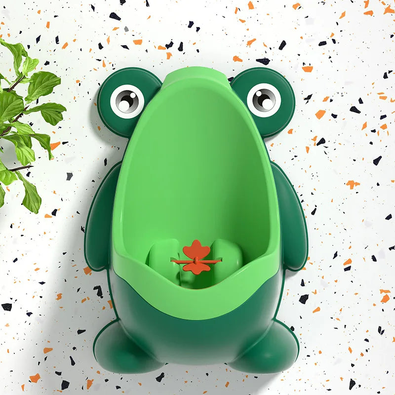 Urinoir d'apprentissage en forme de grenouille pour garçons – Entraîneur de toilettes pour tout-petings avec cible amusante, urinoir mural pour bébés et enfants