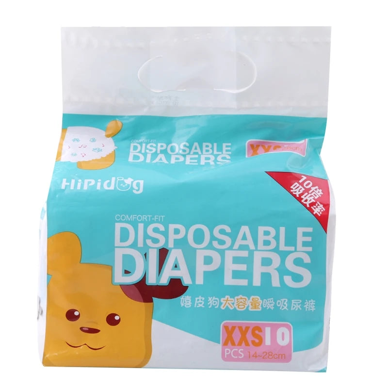 10/12 pañales desechables para perros, súper absorbentes, a prueba de fugas, pantalones fisiológicos para cachorros machos y hembras