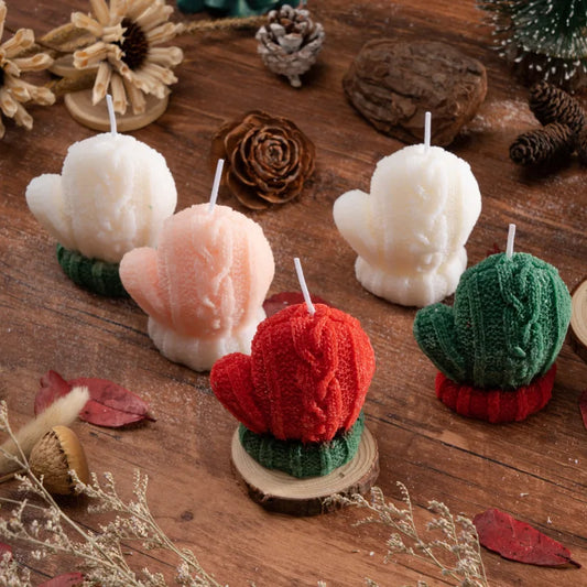 1-3PCS Christmas Glove-Shaped Candles – 3D Scented Soy Wax Aromatherapy Candles for Weddings, Birthdays & Festive Home Decor