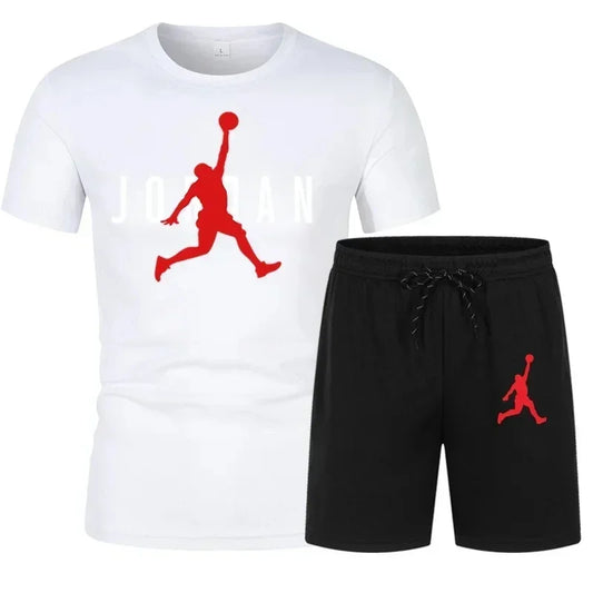 Men's Summer T-Shirt & Shorts Set – Printed Casual 2-Piece Sports Tracksuit for Jogging, Workout & Streetwear