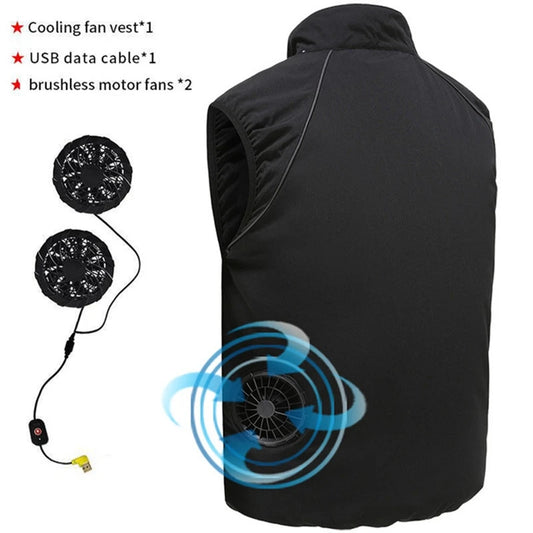 Men's USB Cooling Vest – Rechargeable Fan Jacket for Outdoor Work, Sports, Hiking & Summer Heat Protection