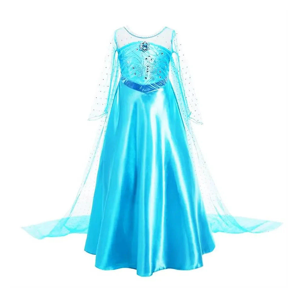 Girls’ Princess Costume Dress – Mermaid, Elsa, Cinderella & Rapunzel Cosplay Dress-Up Outfit for Birthday Parties, 4–10 Years